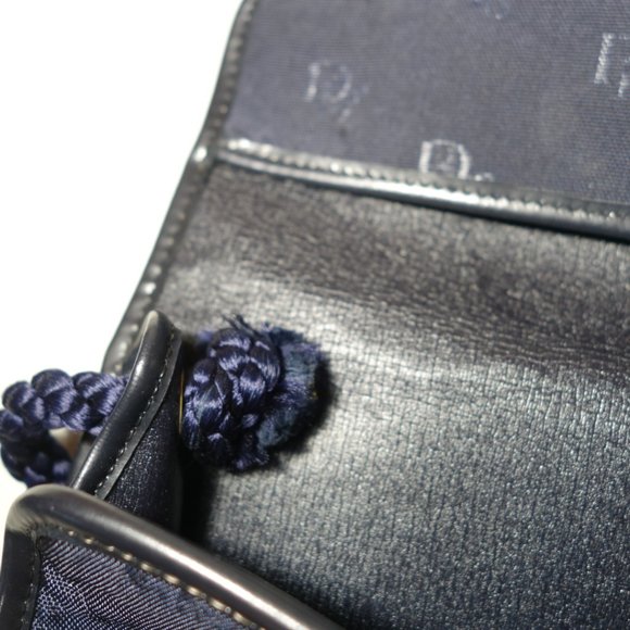 Vtg 1980's Christian Dior Navy Blue Envelope Shoulder Pocketbook Bag, Sz Medium - Picture 5 of 7
